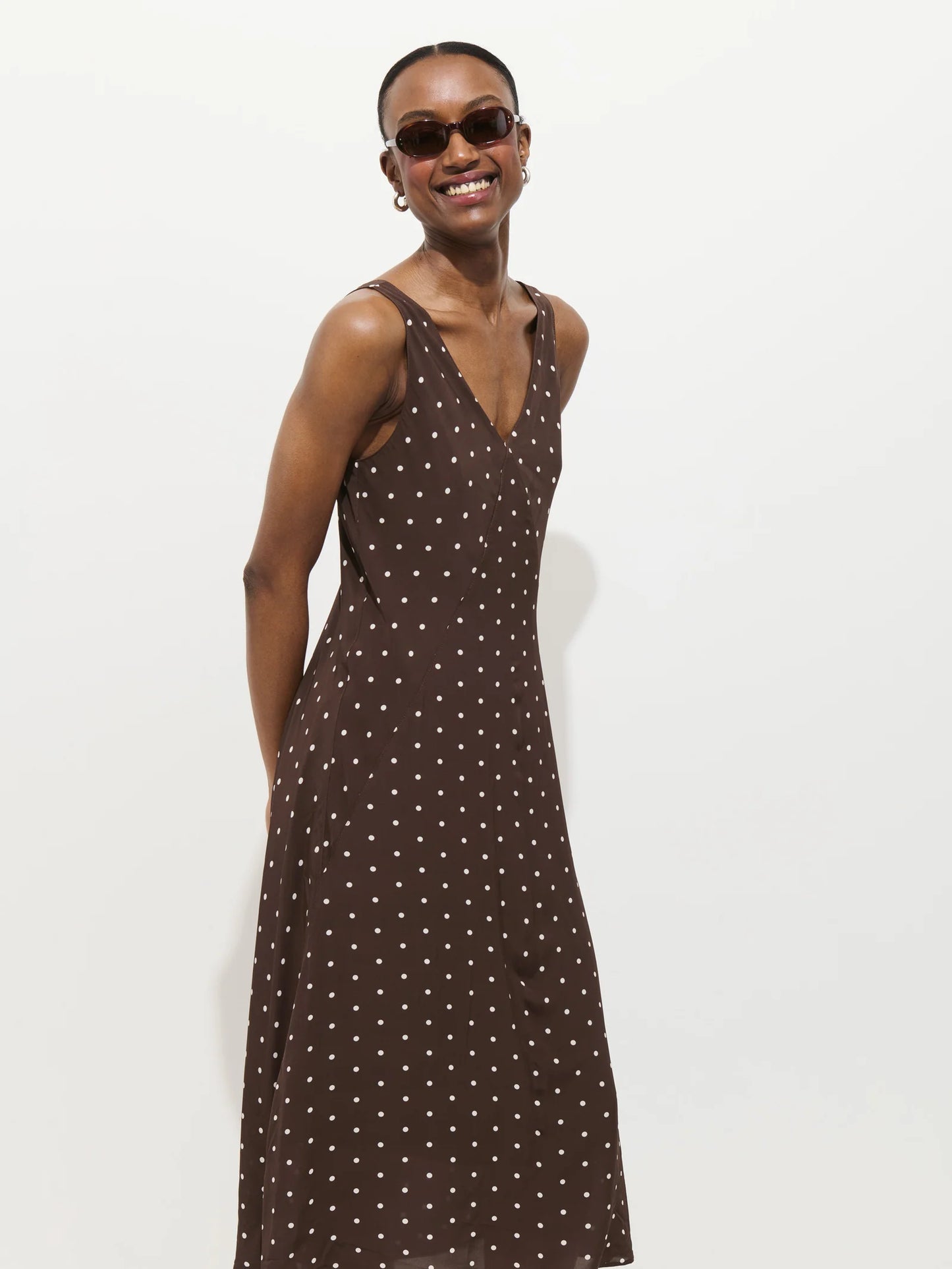 Alex Mill Flora Polka Dot Dress - Espresso/White