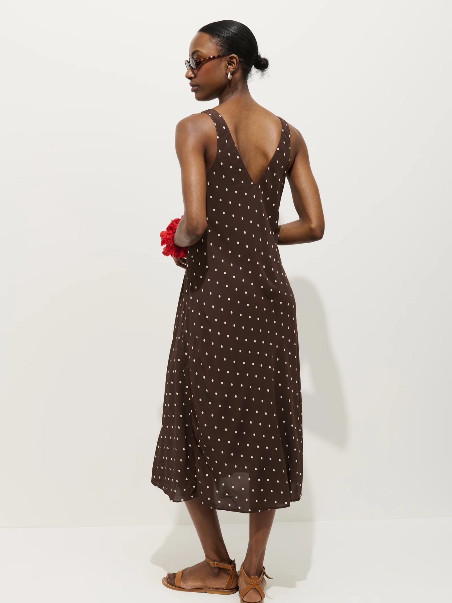Alex Mill Flora Polka Dot Dress - Espresso/White