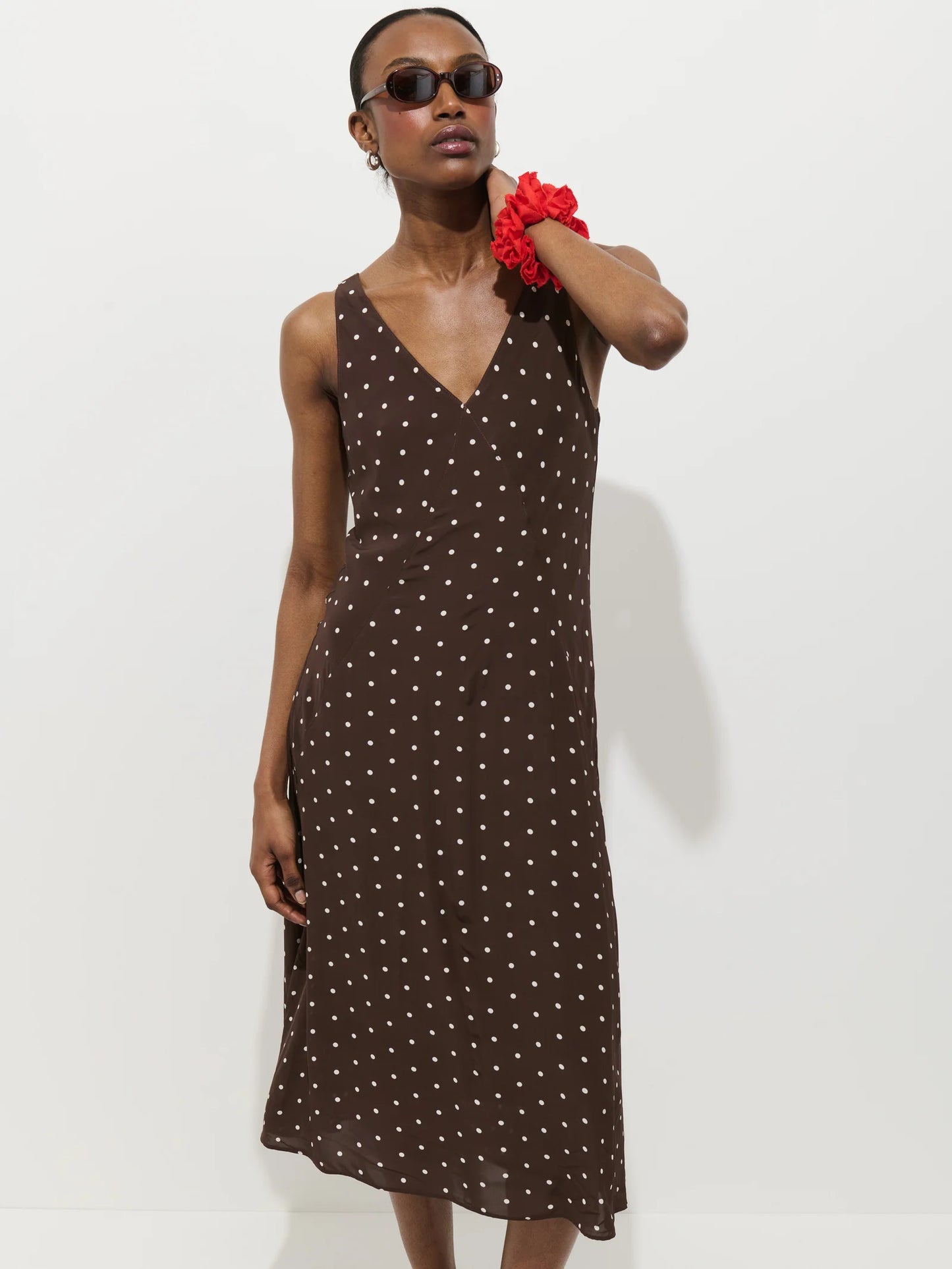 Alex Mill Flora Polka Dot Dress - Espresso/White
