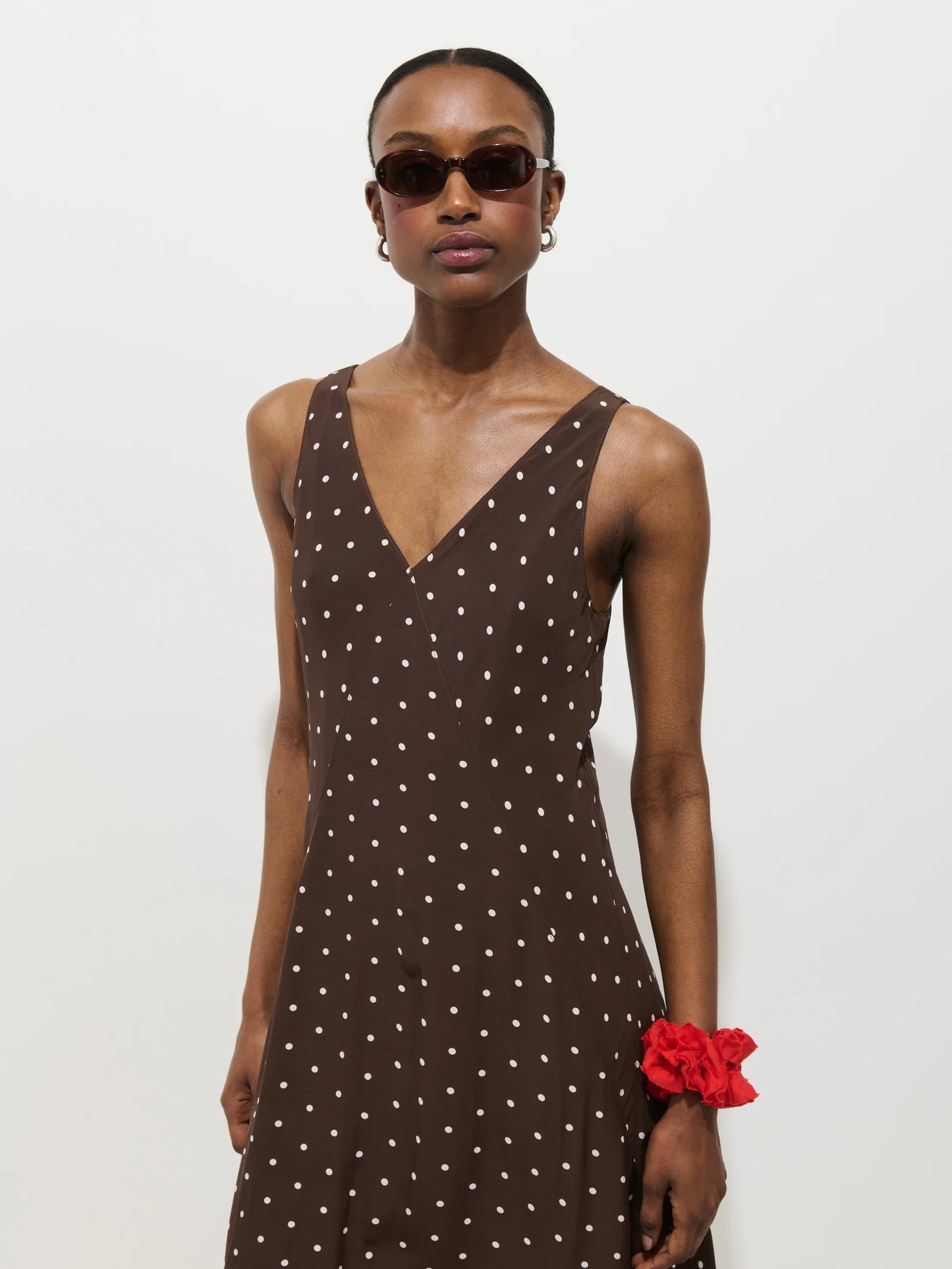 Alex Mill Flora Polka Dot Dress - Espresso/White