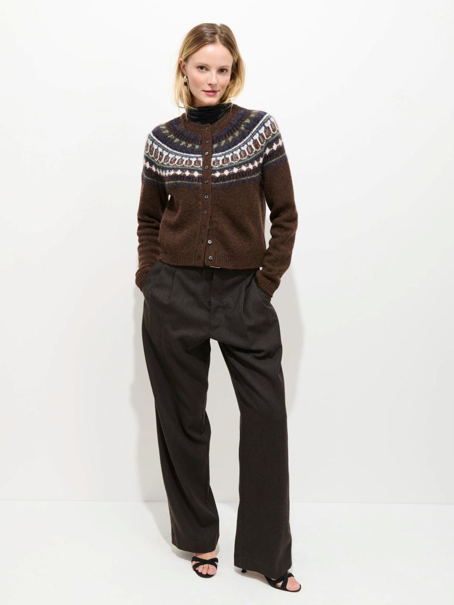Alex Mill Charlotte Fairisle Cardigan - Chestnut