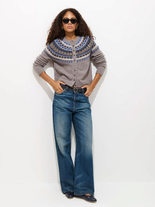 Alex Mill Charlotte Fairisle Cardigan - Taupe