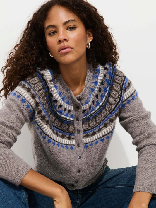 Alex Mill Charlotte Fairisle Cardigan - Taupe