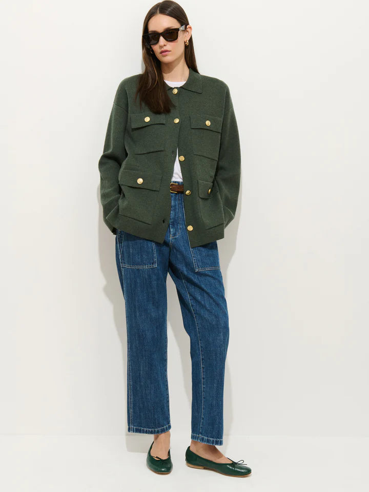 Alex Mill Virginia Sweater Jacket - Heather Forest