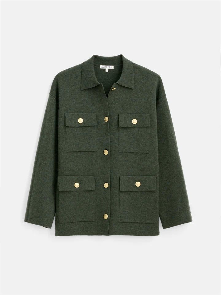Alex Mill Virginia Sweater Jacket - Heather Forest