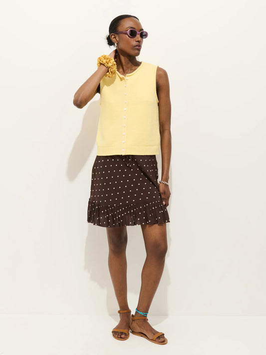 Alex Mill  Flora Polka Dot Skirt - Espresso/White