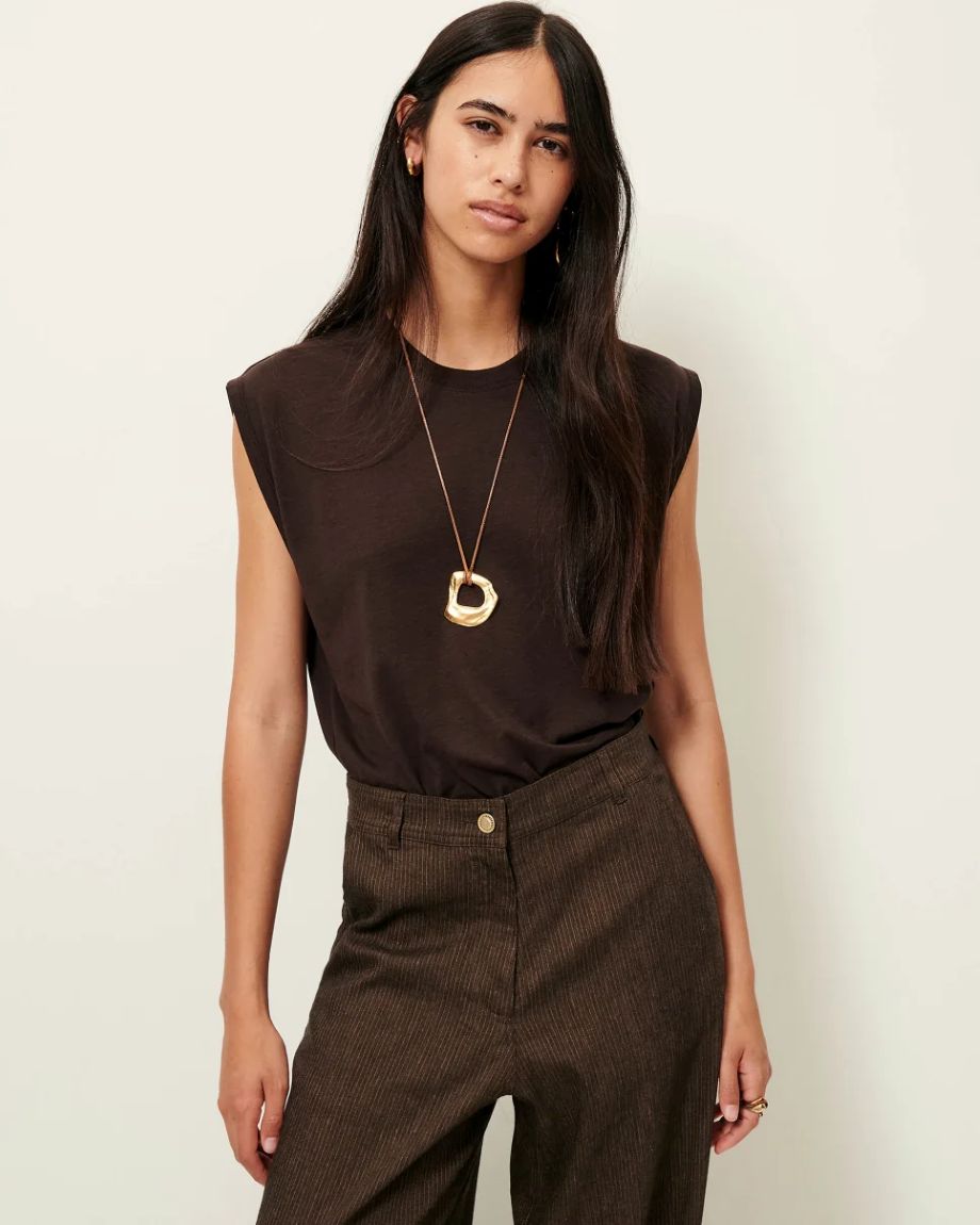 Sessun Deedoo Sleeveless T-Shirt - Espresso