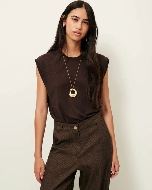 Sessun Deedoo Sleeveless T-Shirt - Espresso