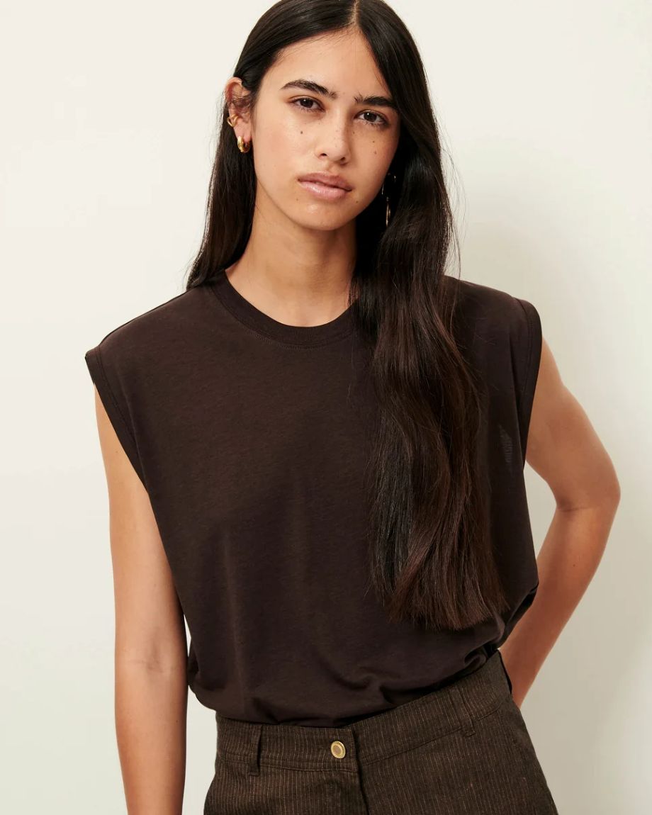 Sessun Deedoo Sleeveless T-Shirt - Espresso