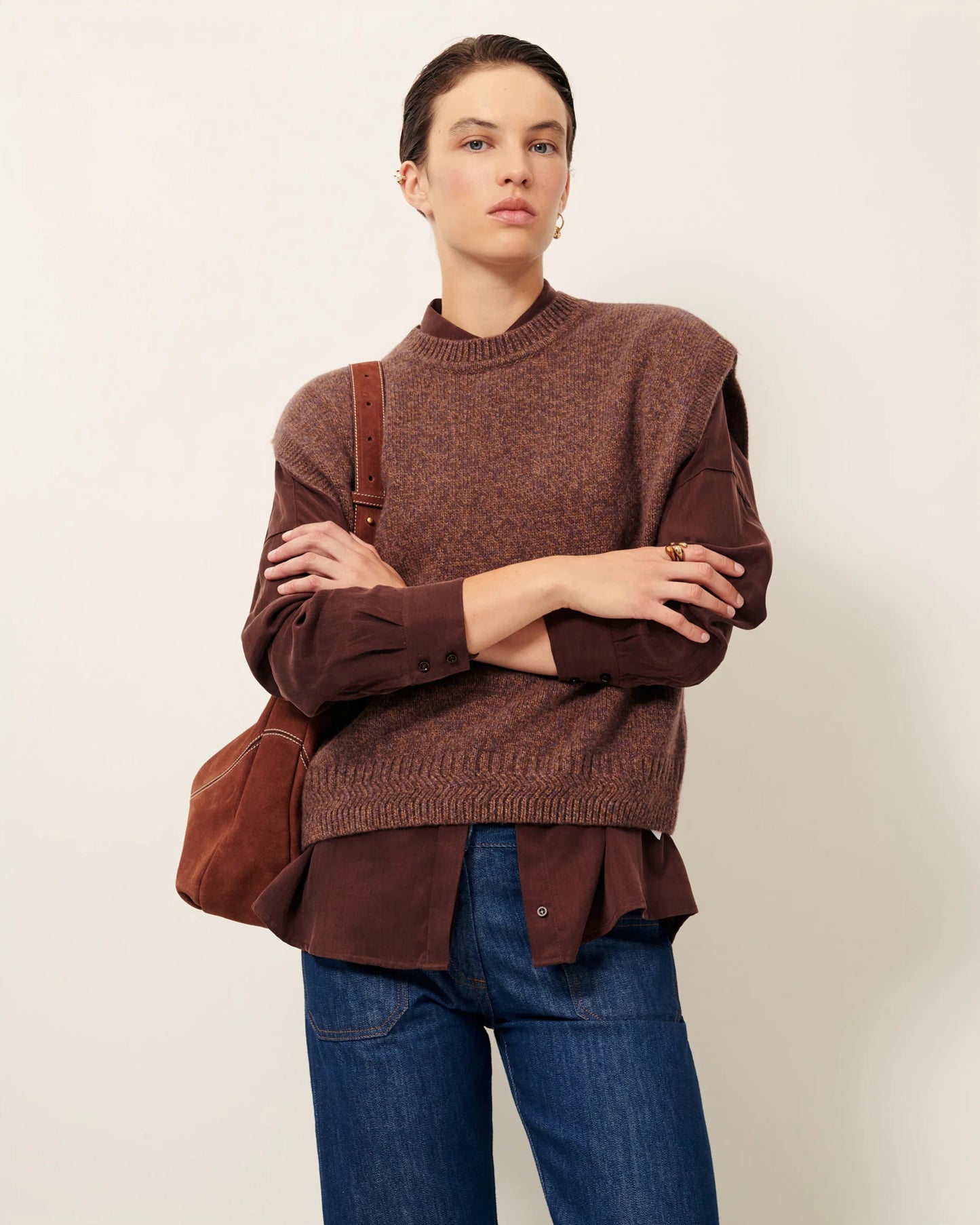 Sessun Fabinino Knit Vest - Agate Brown