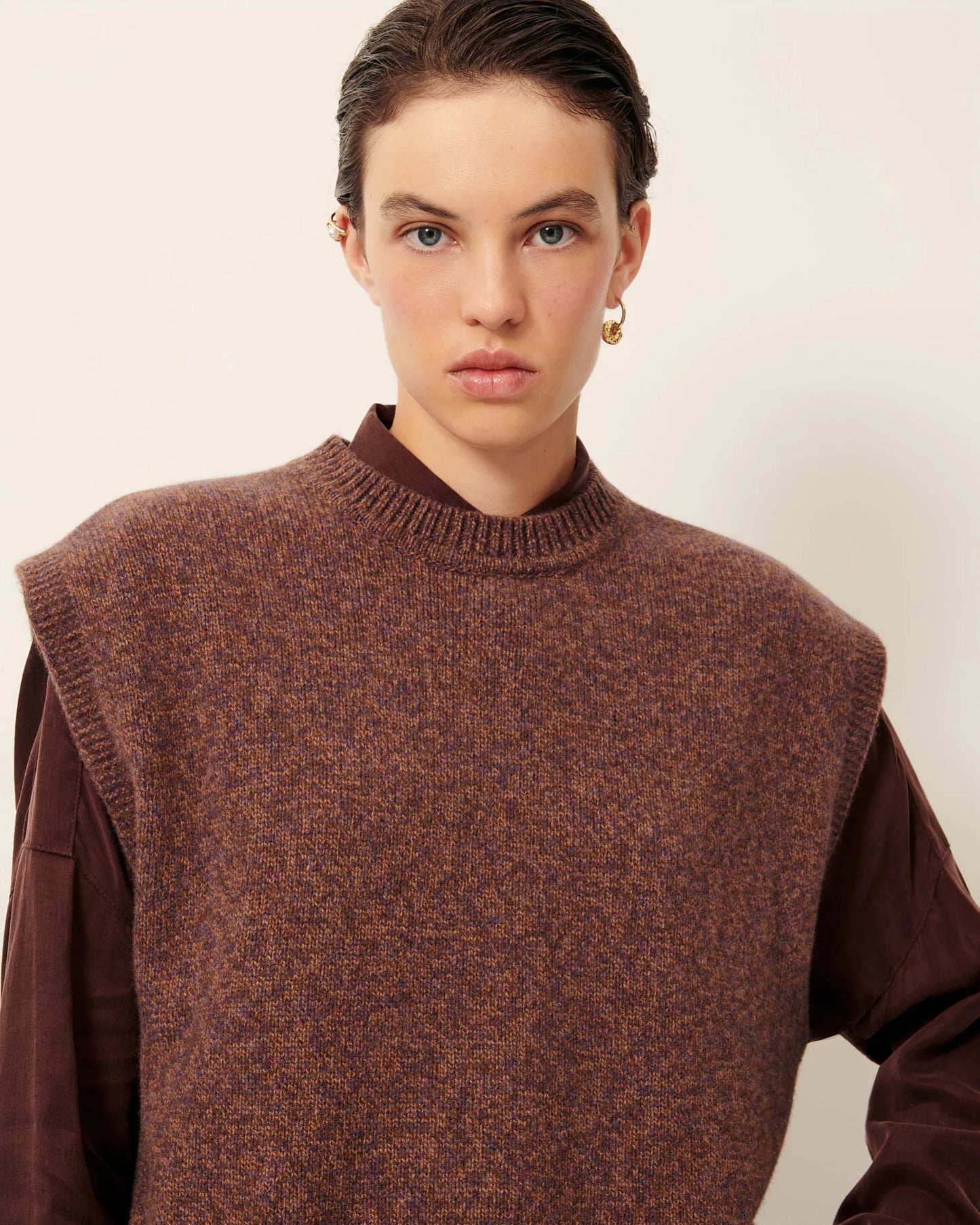 Sessun Fabinino Knit Vest - Agate Brown