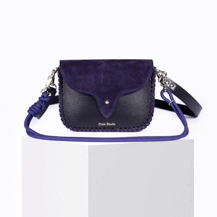 Craie Studio West Suede Crossbody Bag - Black/Navy
