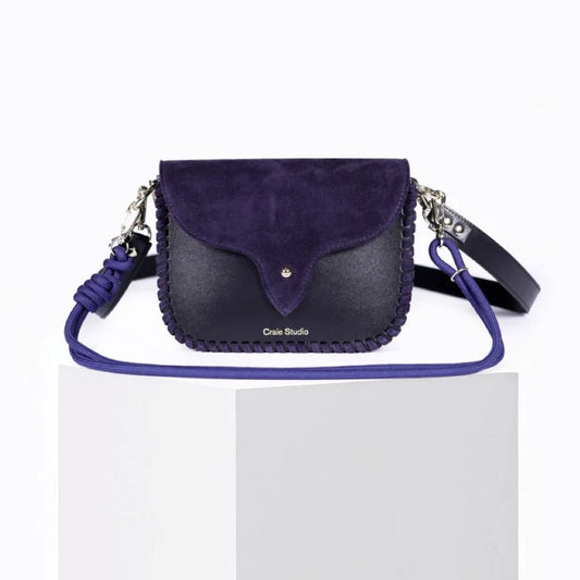Craie Studio West Suede Crossbody Bag - Black/Navy