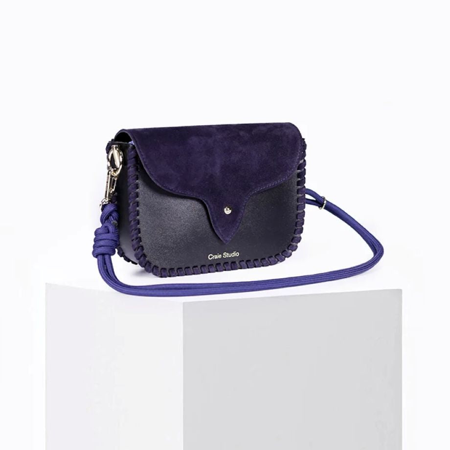 Craie Studio West Suede Crossbody Bag - Black/Navy