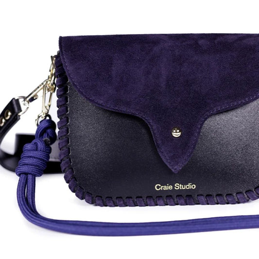Craie Studio West Suede Crossbody Bag - Black/Navy