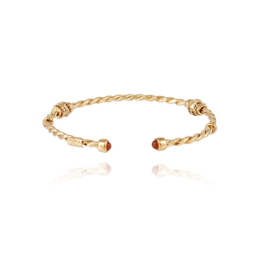 Gas Bijoux Torsade Cabochon Bracelet - Marron