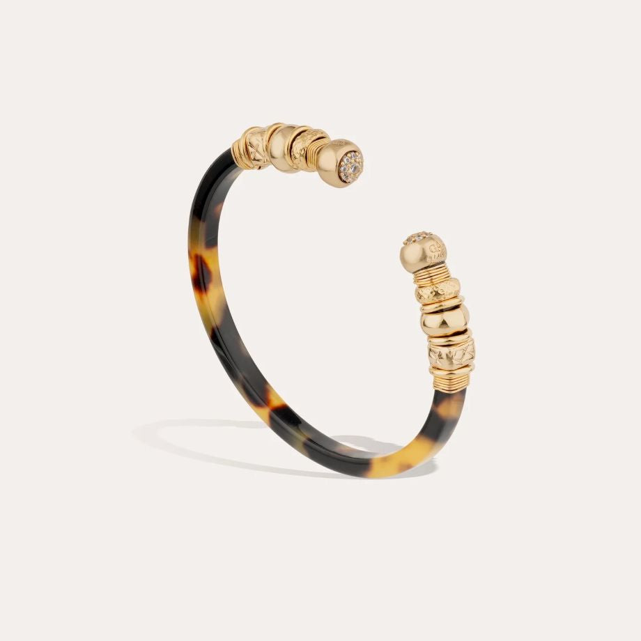 Gas Bijoux Sari Rhinestone Acetate Bracelet - Tortoise