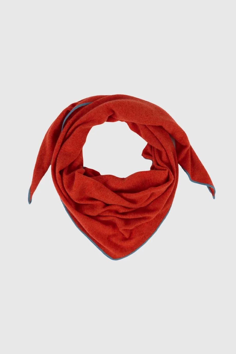 Stone Cashmere Diamond Scarf - Burnt Orange/Teal