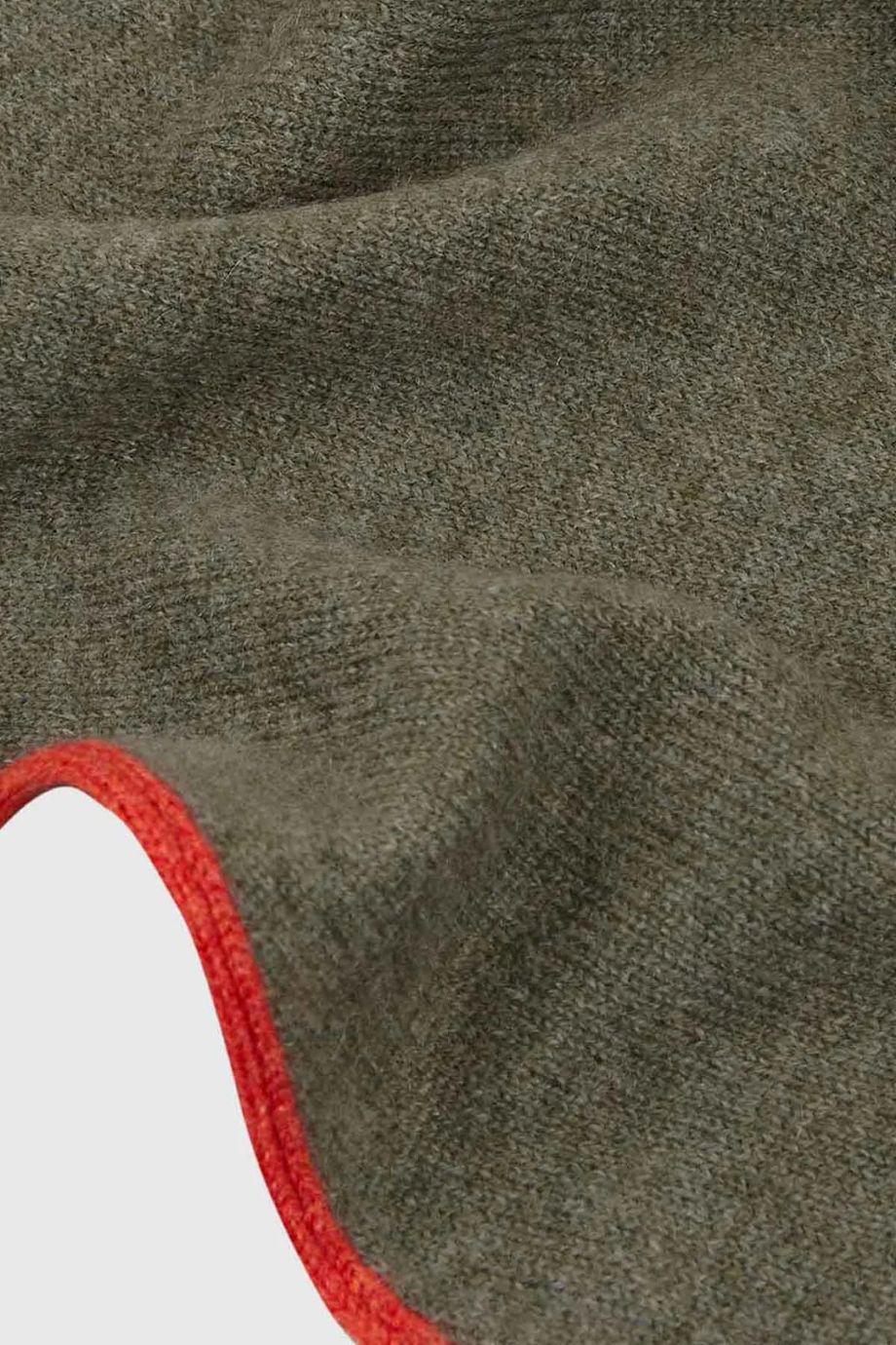 Stone Cashmere Diamond Scarf - Olive/Burnt Orange