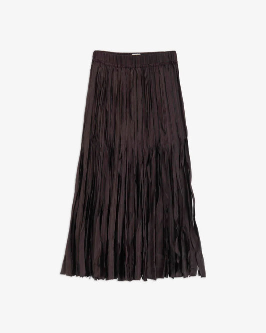 Alysi Long Fringed Skirt - Chocolate