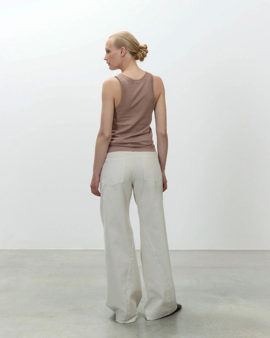 Alysi Canotta Dyed T-Shirt w/Embroidery - Cipria