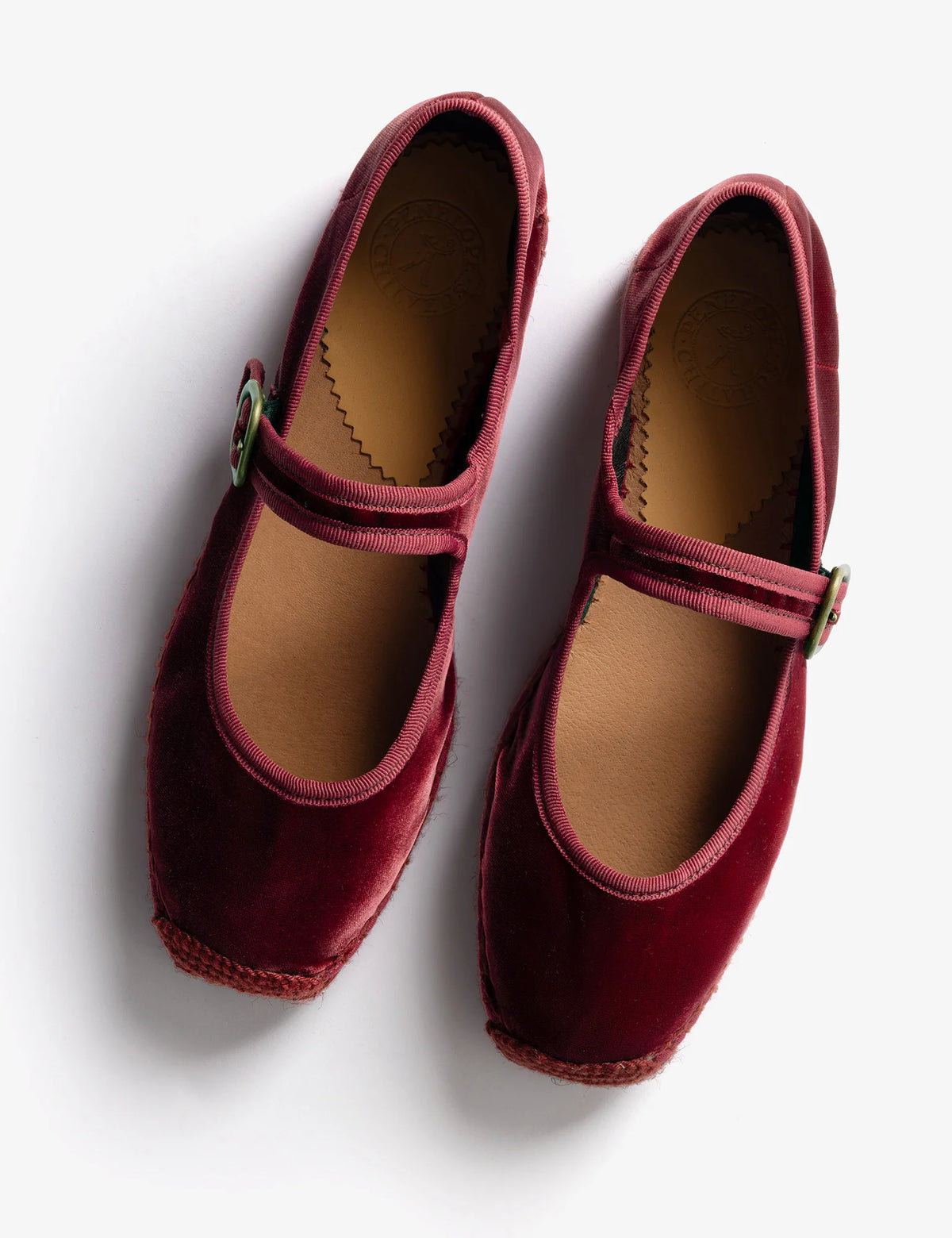 Penelope Chilvers Flora Velvet Espadrille - Moroccan Red