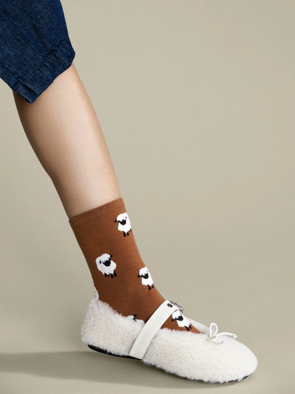 Hansel from Basel Frugal Sheep Crew Sock - Cinnamon