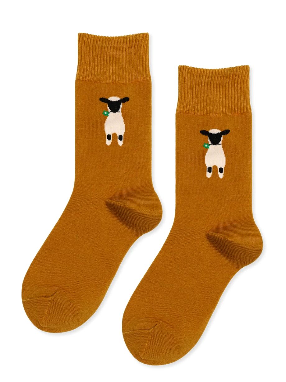 Hansel from Basel Nice to See Ewe Sock - Ocre