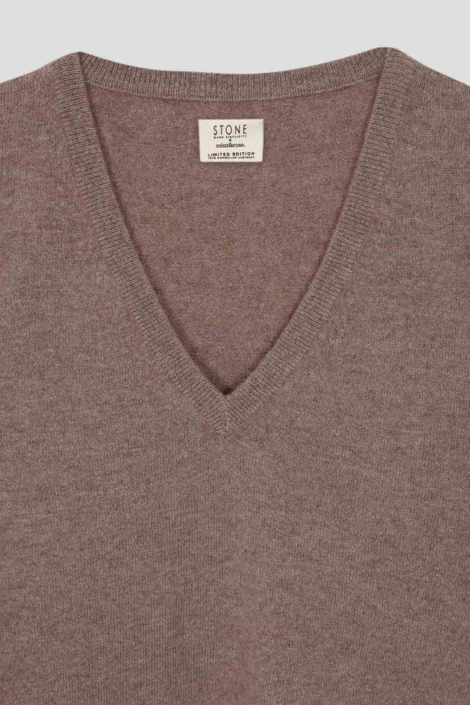 Stone V-Neck Cashmere Sweater - Sand