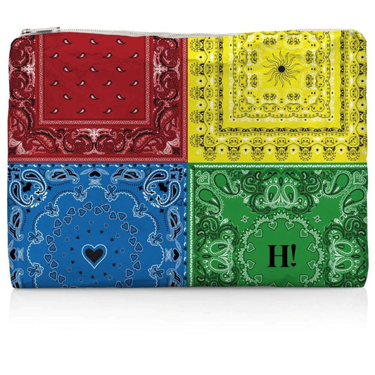 Hi, Love Jumbo Bandana Zipper Pouch - Multi