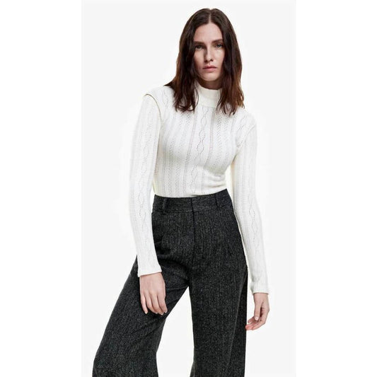 Smythe Pointelle Knit Turteneck - Ivory