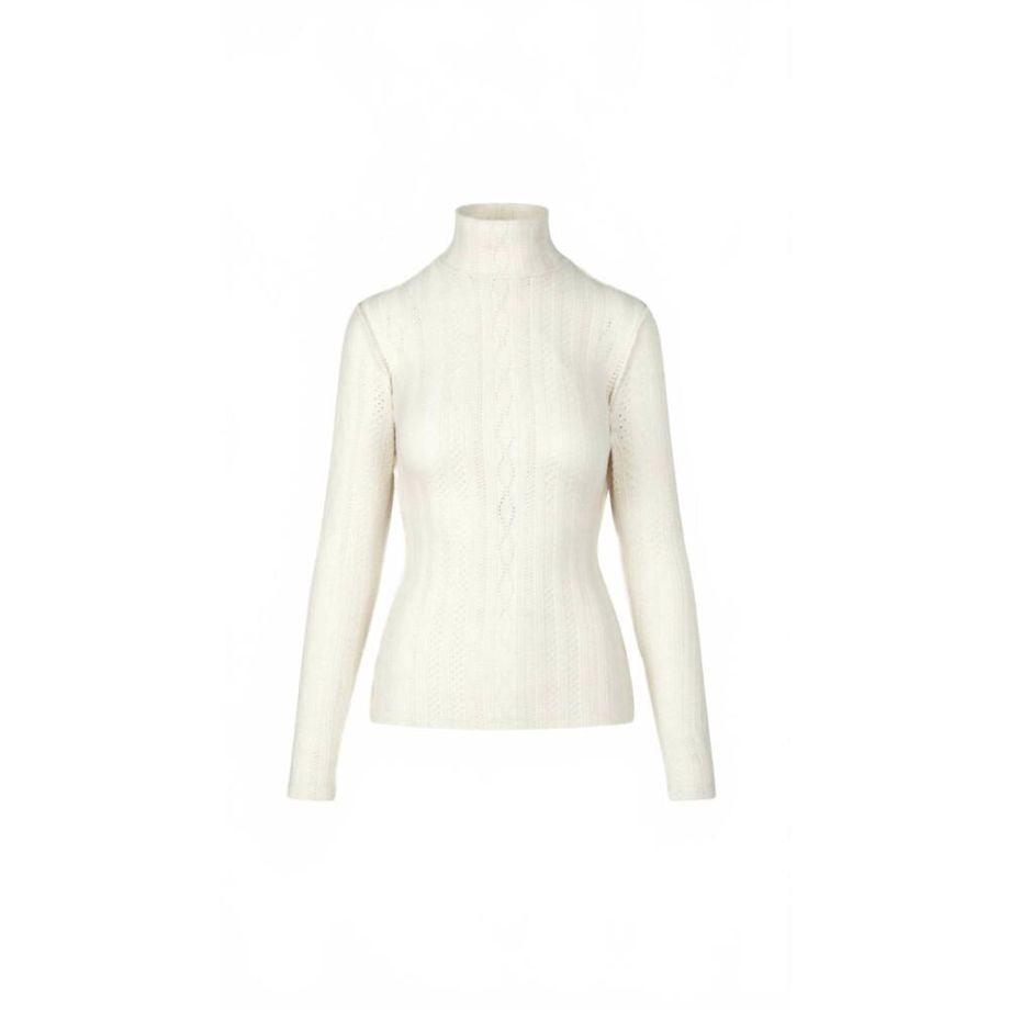 Smythe Pointelle Knit Turteneck - Ivory