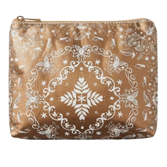 Hi, Love Medium Bandana Zipper Pouch - Bronze