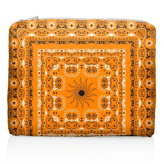 Hi, Love Medium Bandana Zipper Pouch - Orange