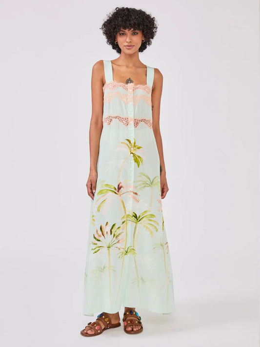 Hayley Menzies Palmera Silk Dress - Mint