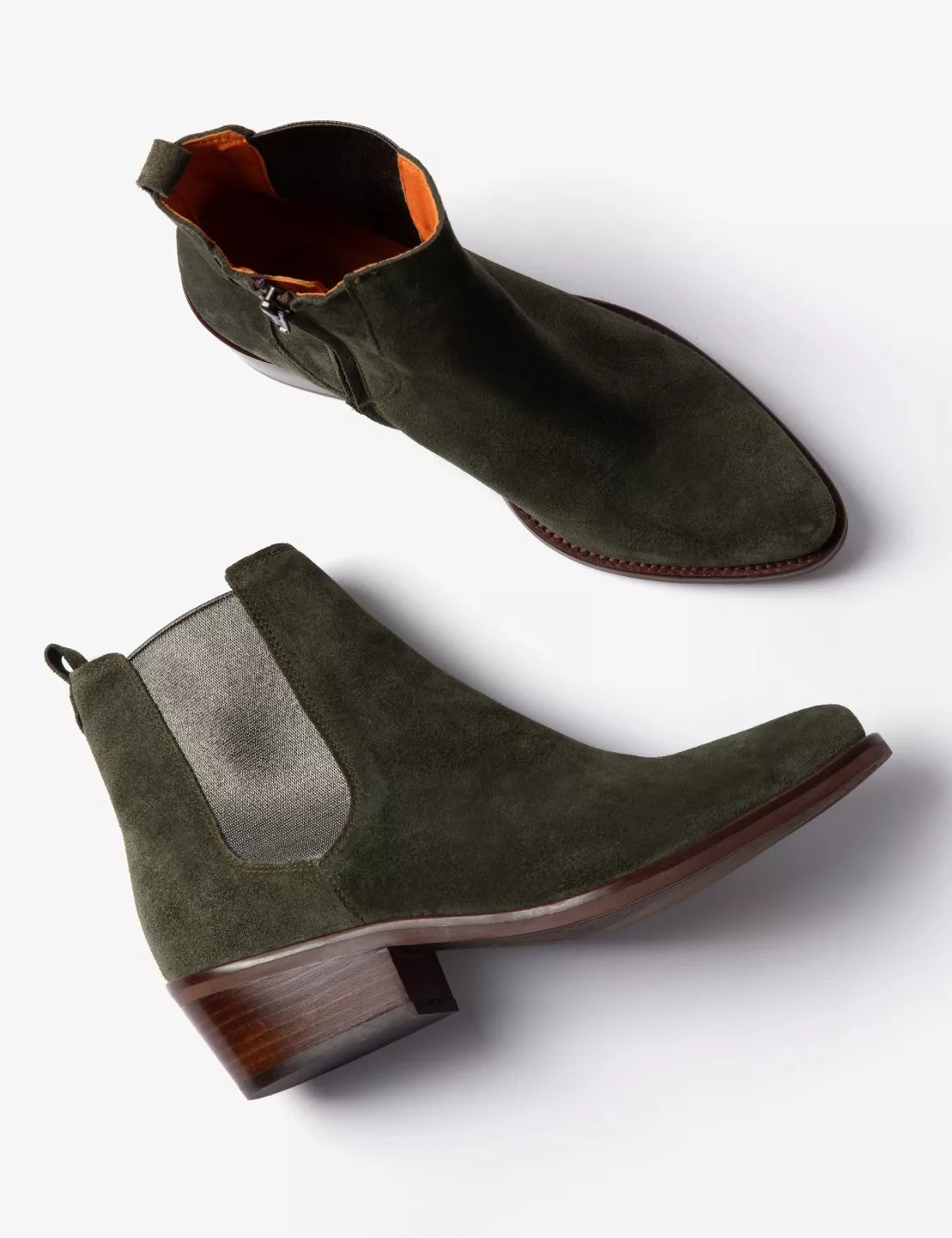 Penelope Chilvers Rove Suede Boot - Khaki/Pewter