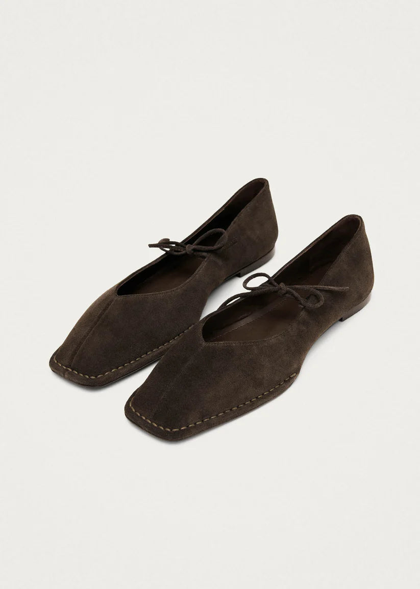 Alohas Sway Suede Ballet Flats - Coffee