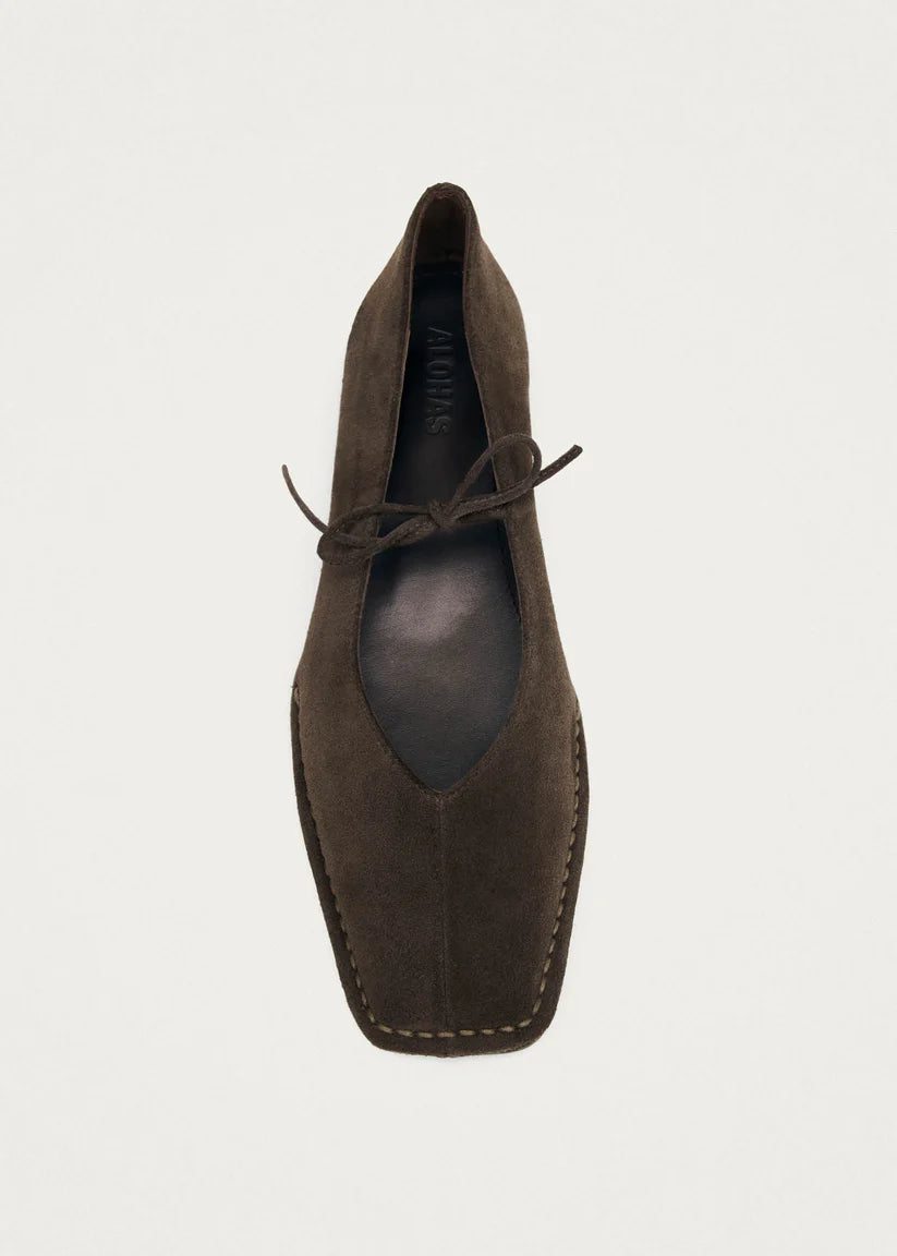 Alohas Sway Suede Ballet Flats - Coffee