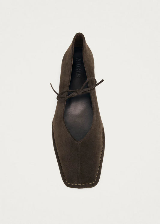 Alohas Sway Suede Ballet Flats - Coffee