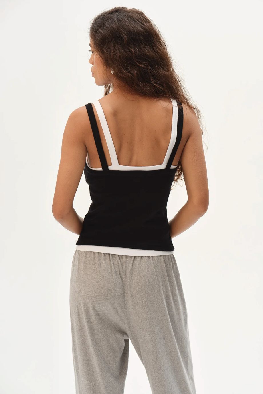 Donni Baby Rib Square Neck Tank - Jet
