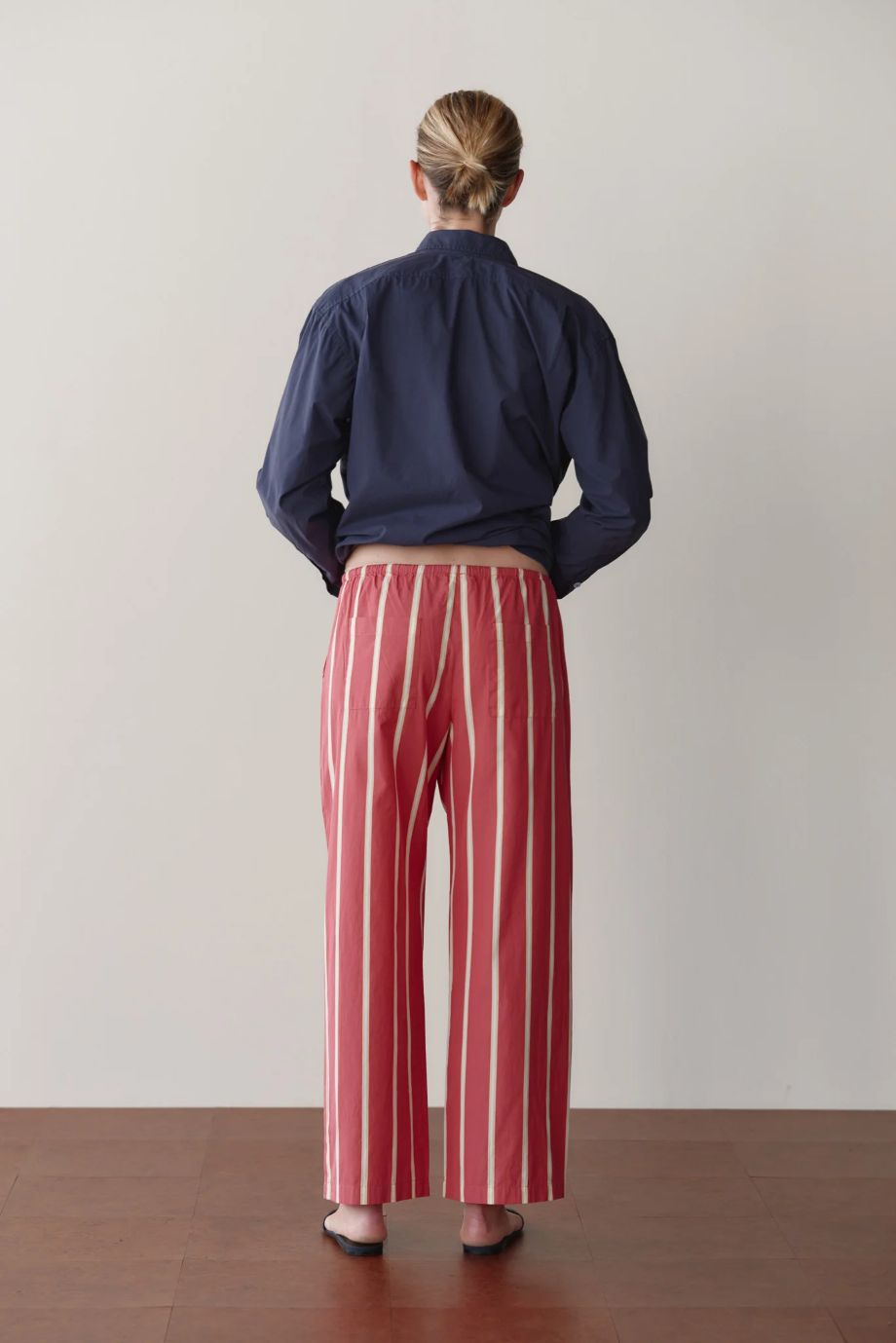 Donni Pop Stripe Drawstring Pant - Raspberry Stripe