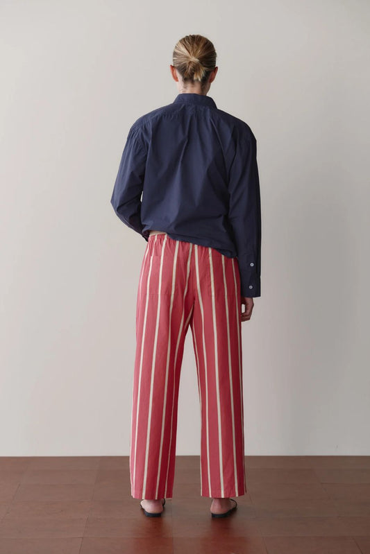Donni Pop Stripe Drawstring Pant - Raspberry Stripe