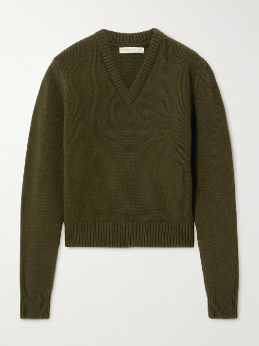&Daughter Glenn V-Neck - Military Green